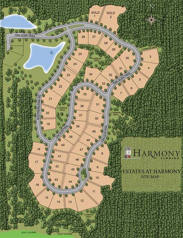 The Estates at Harmony Map | Custom Homes in Harmony | Regatta Building ...